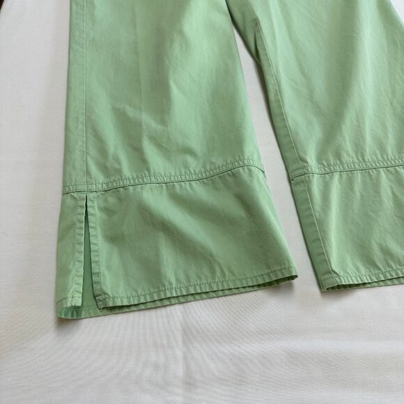 Eileen Fisher Green Cropped Wide Leg Pants Womens Size XS Lightweight Mid Rise - Picture 7 of 7